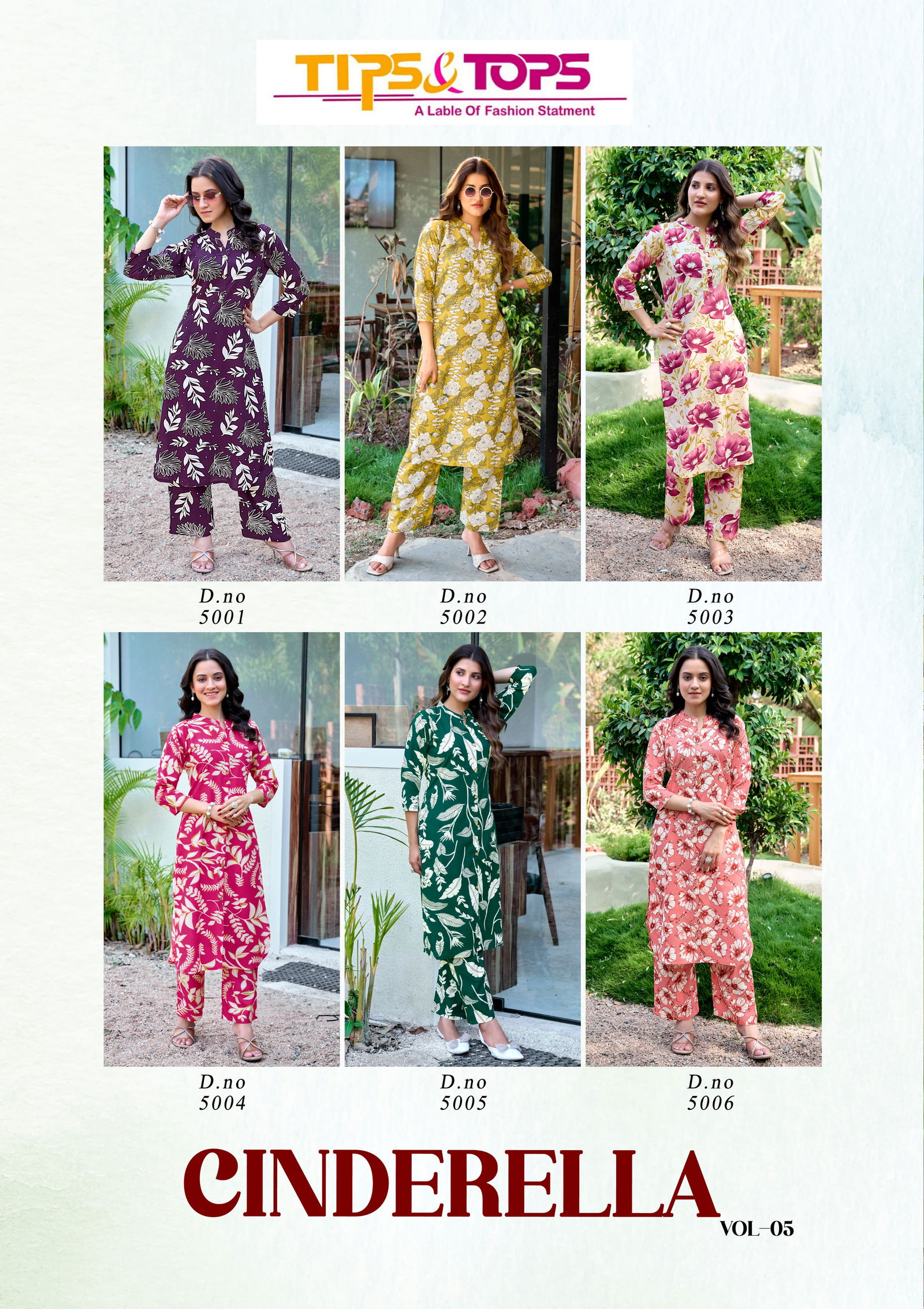 Cinderella Vol 5 By Tips And Tops Rayon Printed Cord Set Orders In India